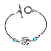 925 Silver Women's Bracelets Crowned with an Agate Stone Egyptian Handmade