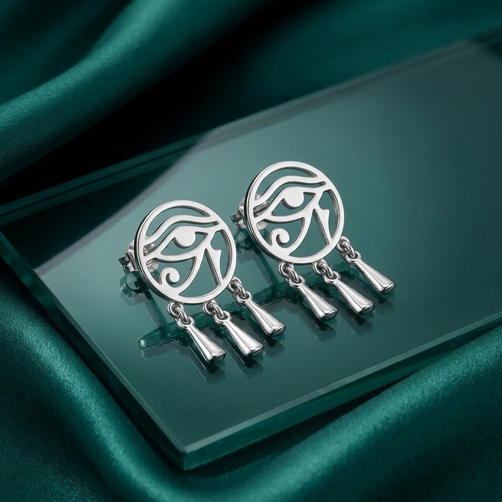 925 Silver Eye of Horus Earrings