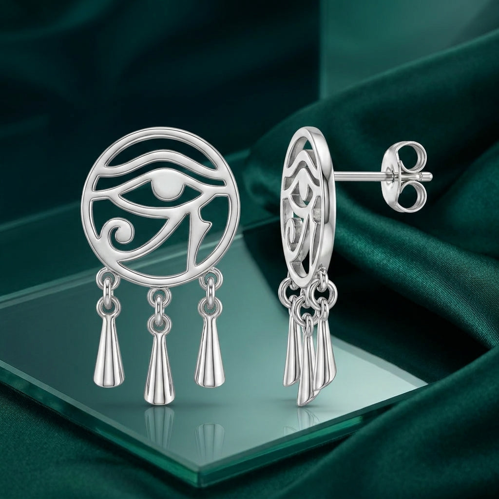 925 Silver Eye of Horus Earrings
