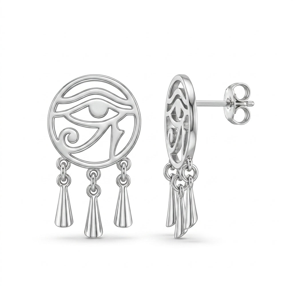 925 Silver Eye of Horus Earrings