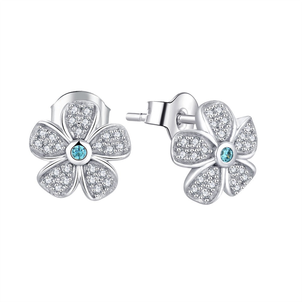 Zircon Flower 925 Silver Earring
