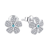 Zircon Flower 925 Silver Earring