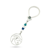 ميدالية فضة عيار 800 عين حورس مطعّمة أحجار ملونة