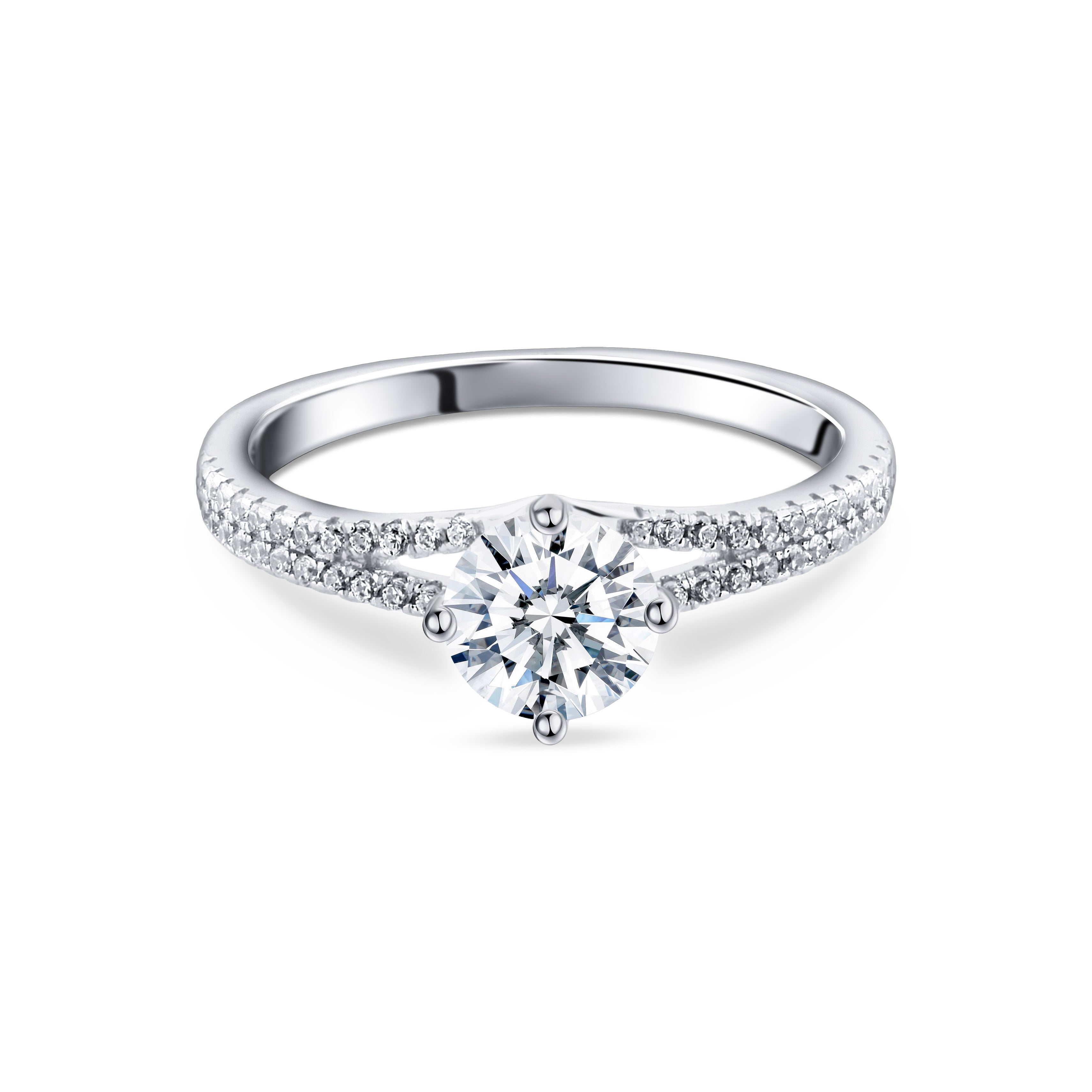 Shiny Zircon 925 Silver Ring