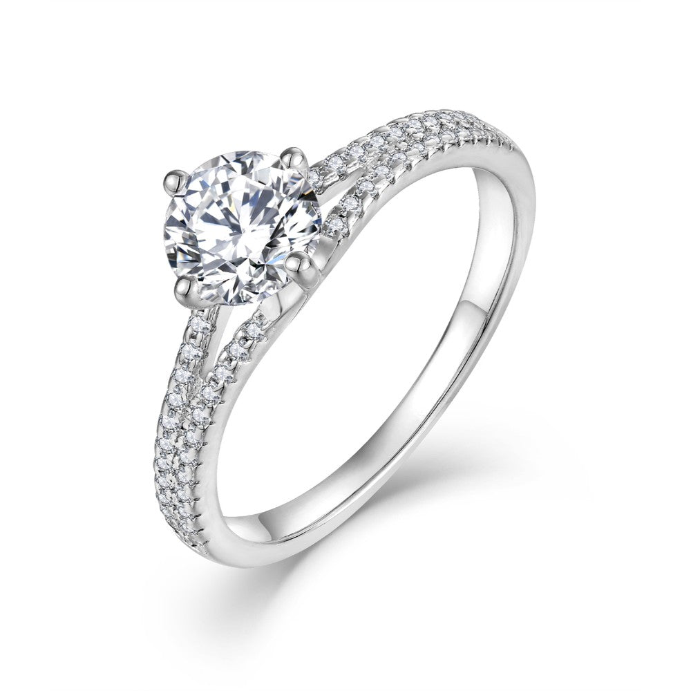 Shiny Zircon 925 Silver Ring