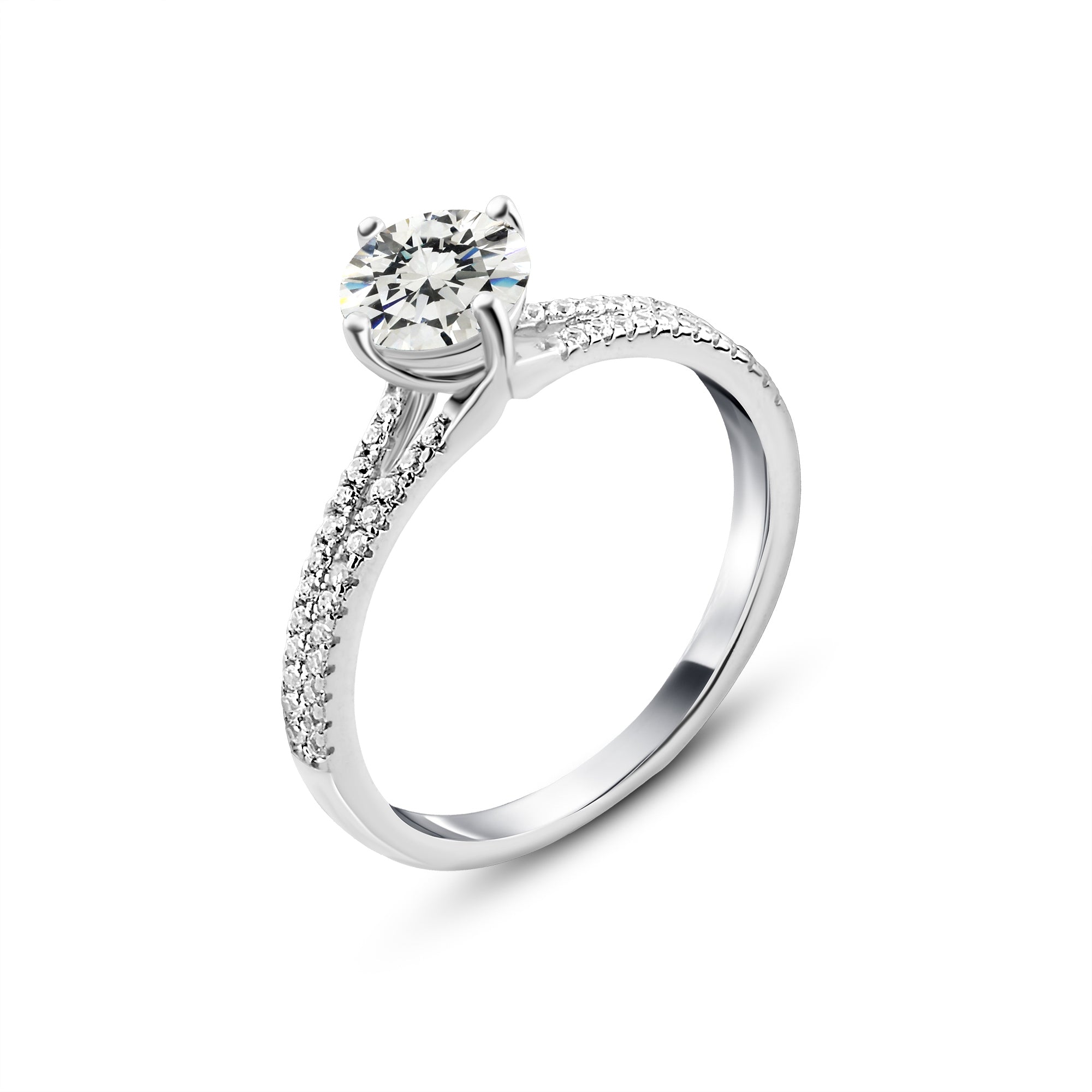 Shiny Zircon 925 Silver Ring