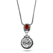 925 Silver Women Necklace, Crowned with a Mother of Pearl Stone, Egyptian Handmade