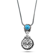 925 Silver Women Necklace Crowned with Turquoise Stone