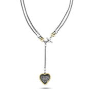 عقد فضة عيار 925 قلب بحفر عربي ولك في القلب مستقر ومقام