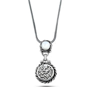 925 Silver Women Necklace, Crowned with a Mother of Pearl Stone, Egyptian Handmade