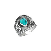 925 silver women's ring, inspired by Ottoman style with a turquoise stone
