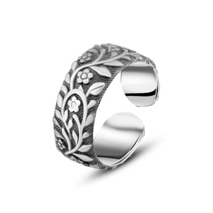 Floral Engraved 925 Silver Ring – Sale | Fathy Ibrahim – Fathy