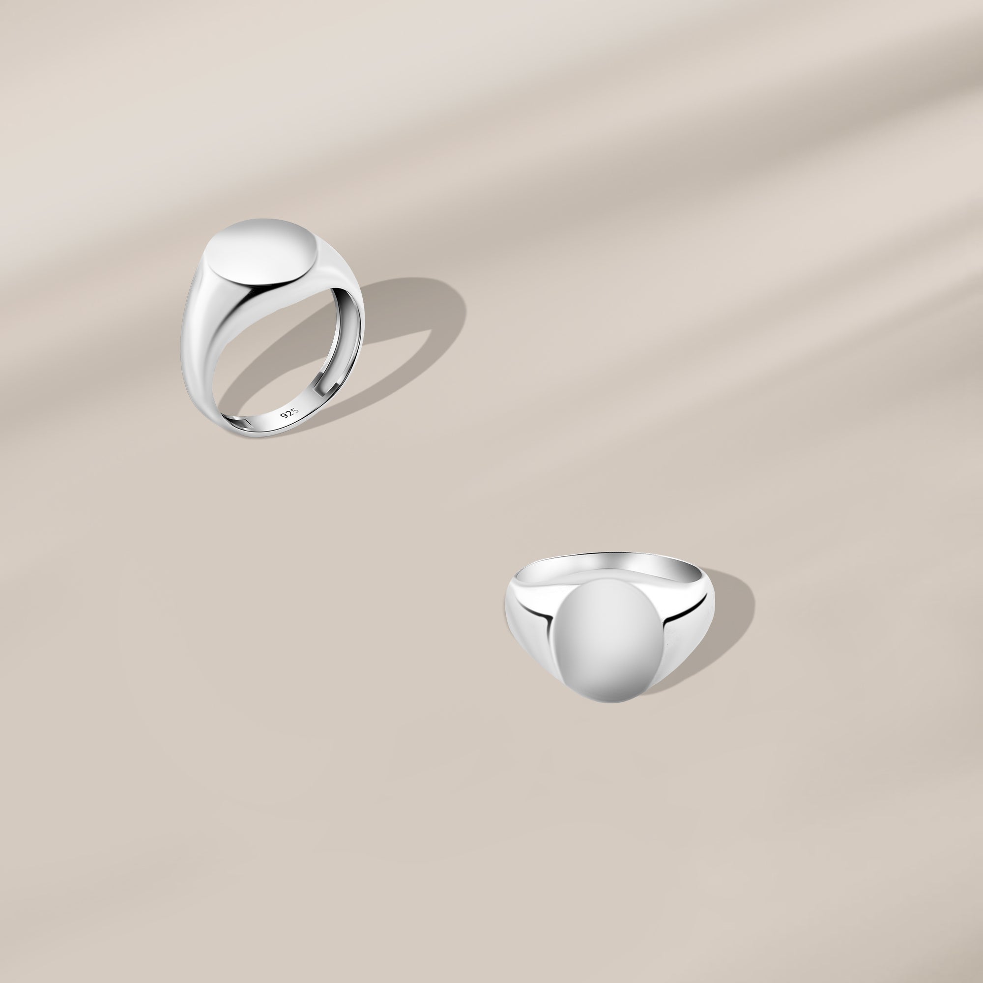 خاتم فضه رجالي بيضاوي عيار 925