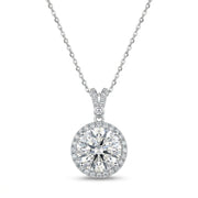 Elegant 925 Silver Necklace with a Sparkling Round Stone