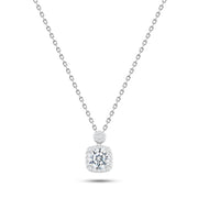 Elegant Sparkling Square Moissanite Necklace – 925 Silver