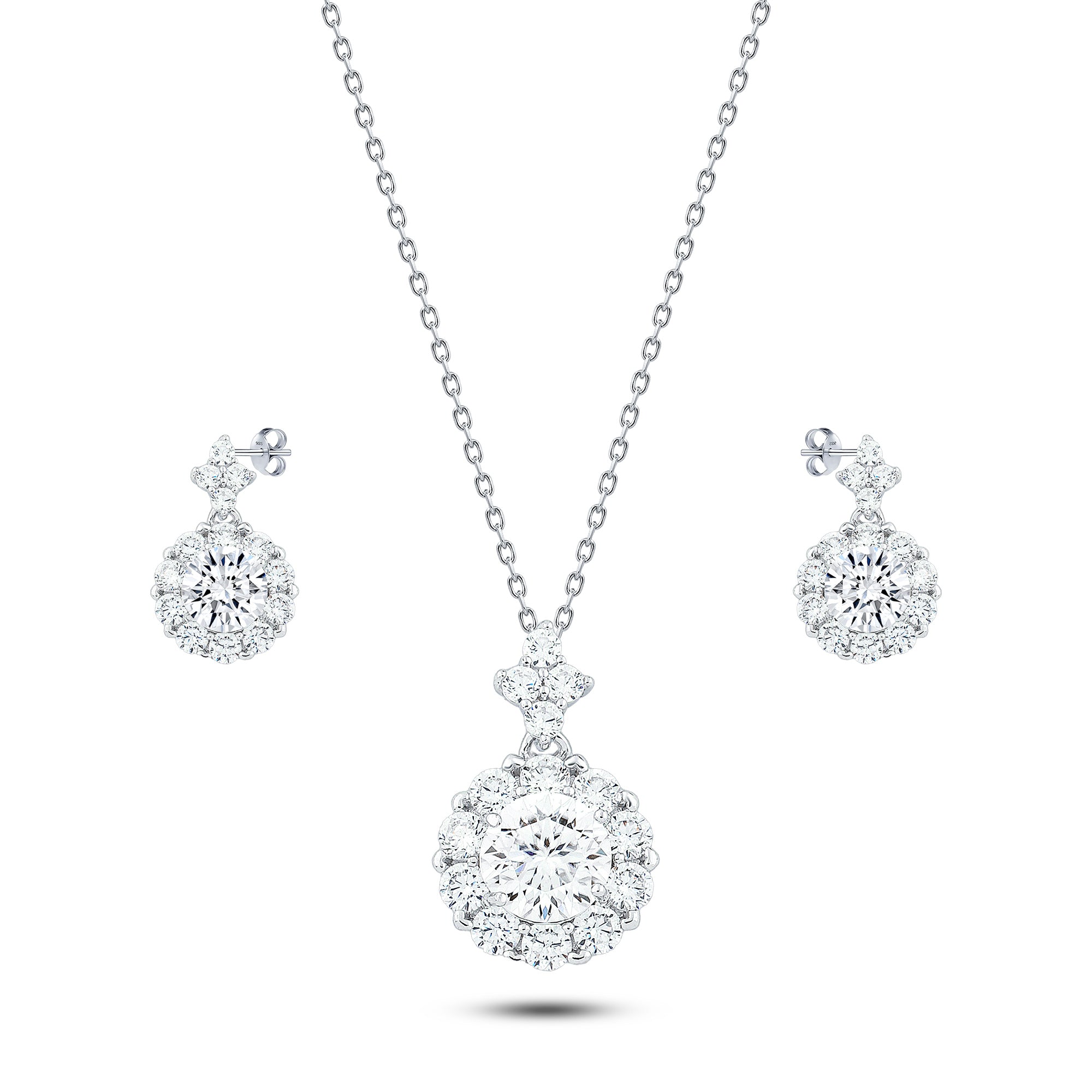 طقم إشراقة ناعمة فضة عيار 925