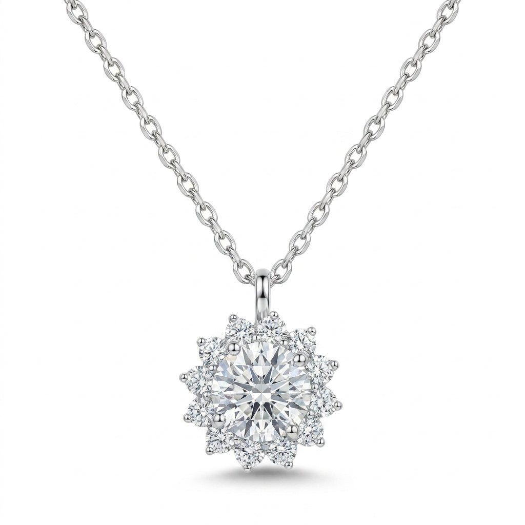 925 Silver Flower Jewelry Set Studded with Zircon