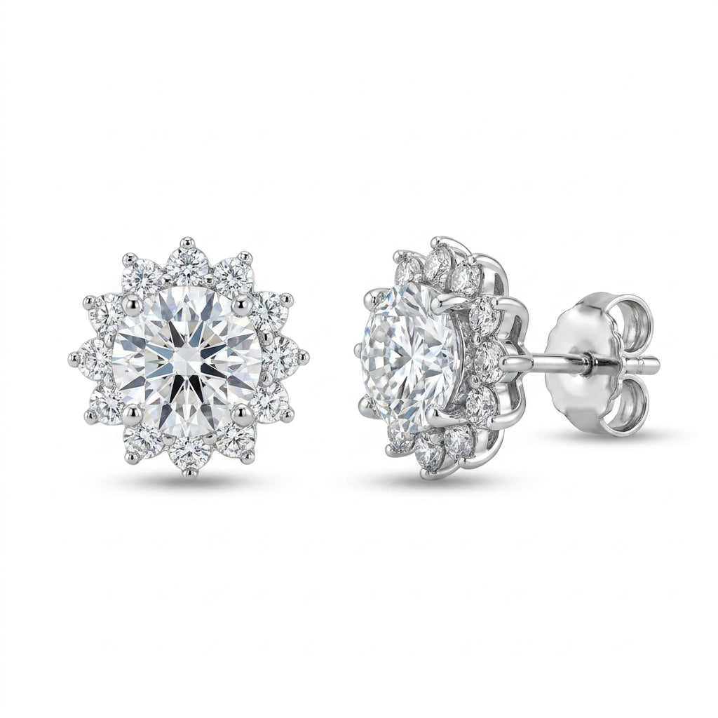 925 Silver Flower Jewelry Set Studded with Zircon