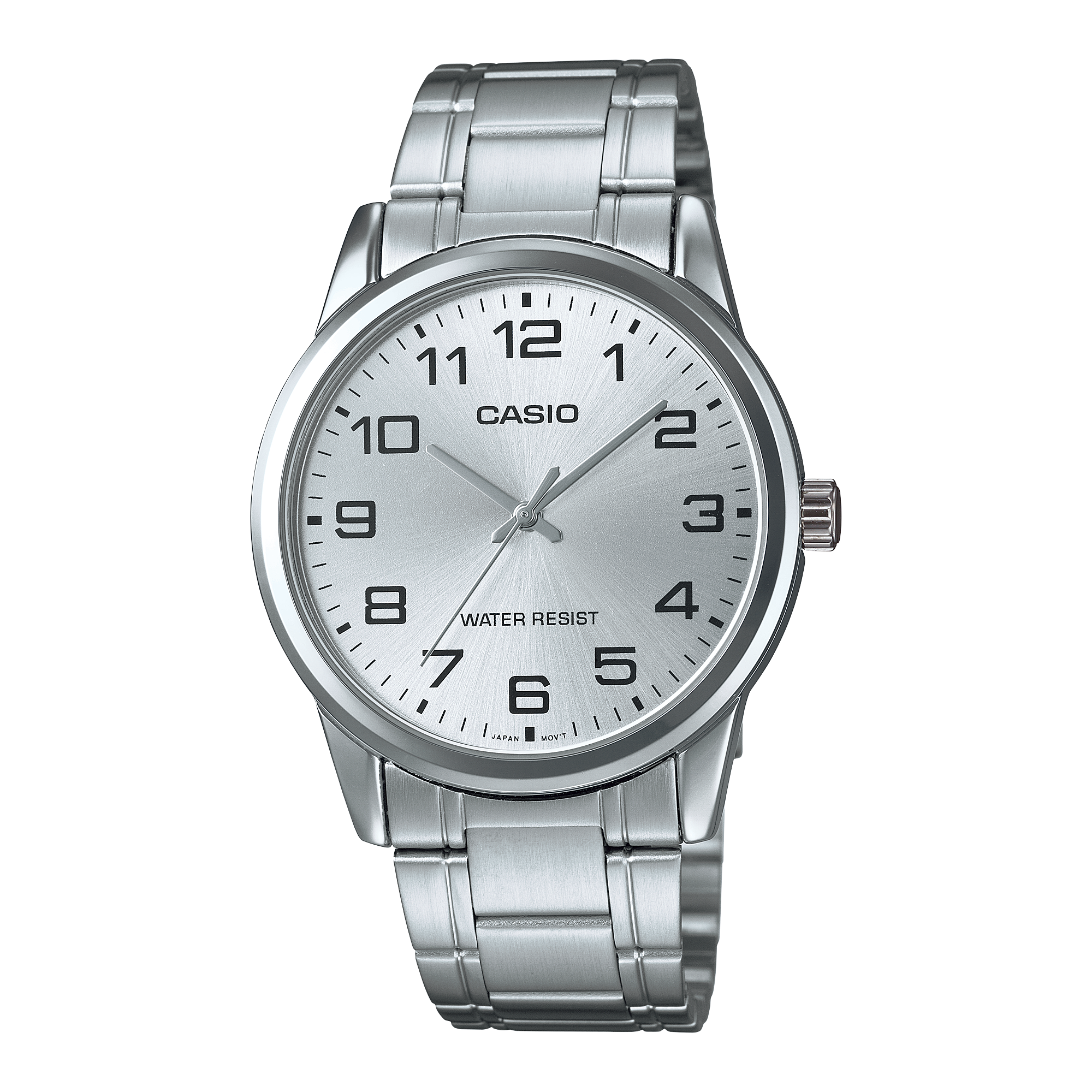 Casio Men's Watch Round, Stainless Steel Strap Analog Wrist Watch, Silver, MTP-V001D-7BUDF