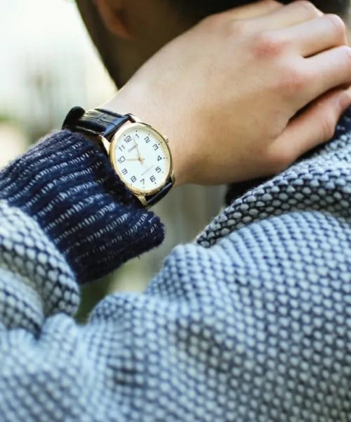 Casio Leather Analog Men's Watch