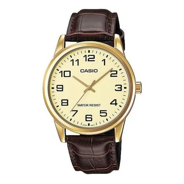 Casio Leather Analog Men's Watch