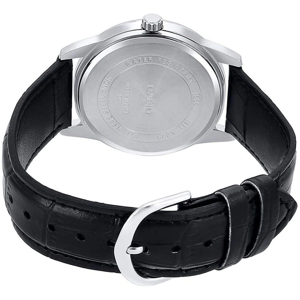 Casio Classic Black Dial Black Leather Strap Men's Watch