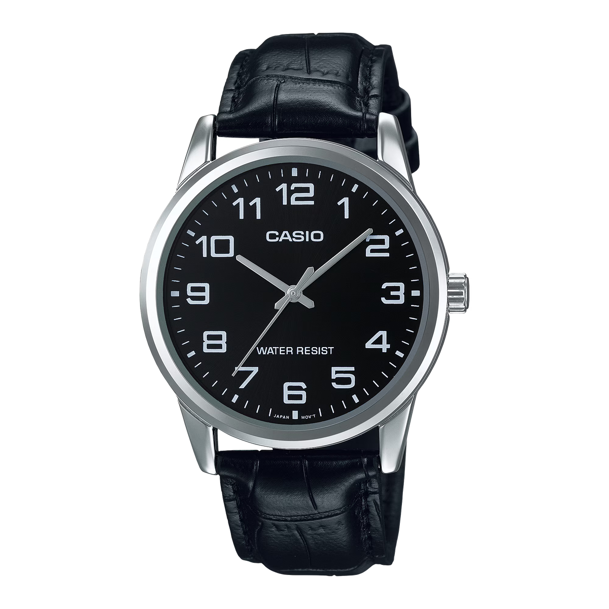 Casio Classic Black Dial Black Leather Strap Men's Watch