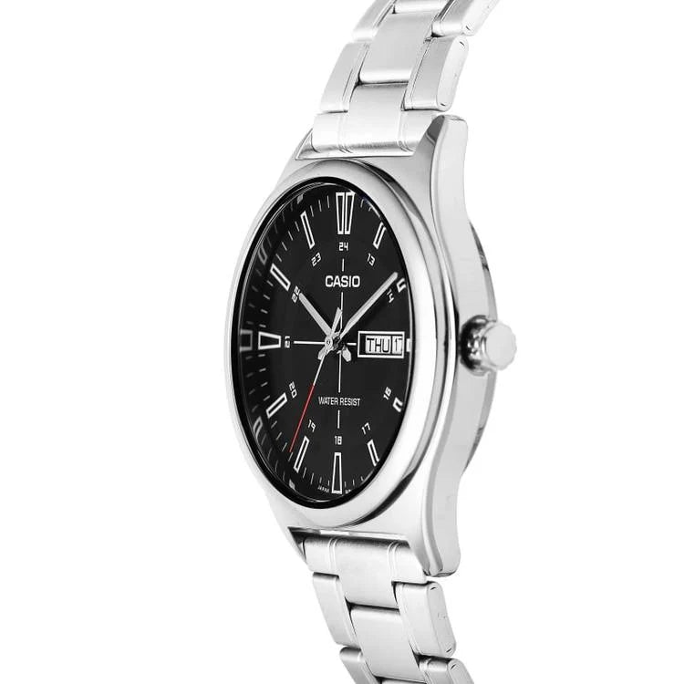 Casio Men's Analog Watch – Black Dial & Stainless Steel Bracelet