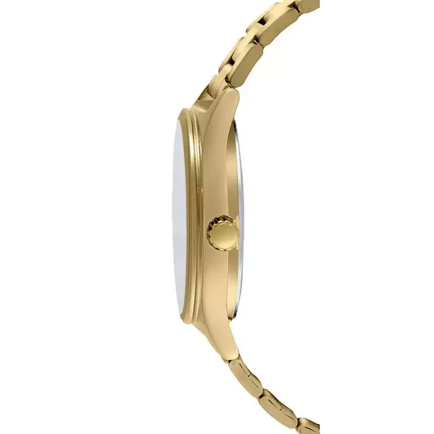 Casio Men's Analog Watch - Black Dial & Gold Stainless Steel Band
