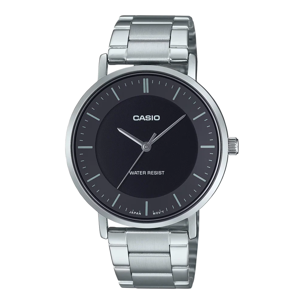 Casio Classic Black Dial Stainless Steel Men's Watch