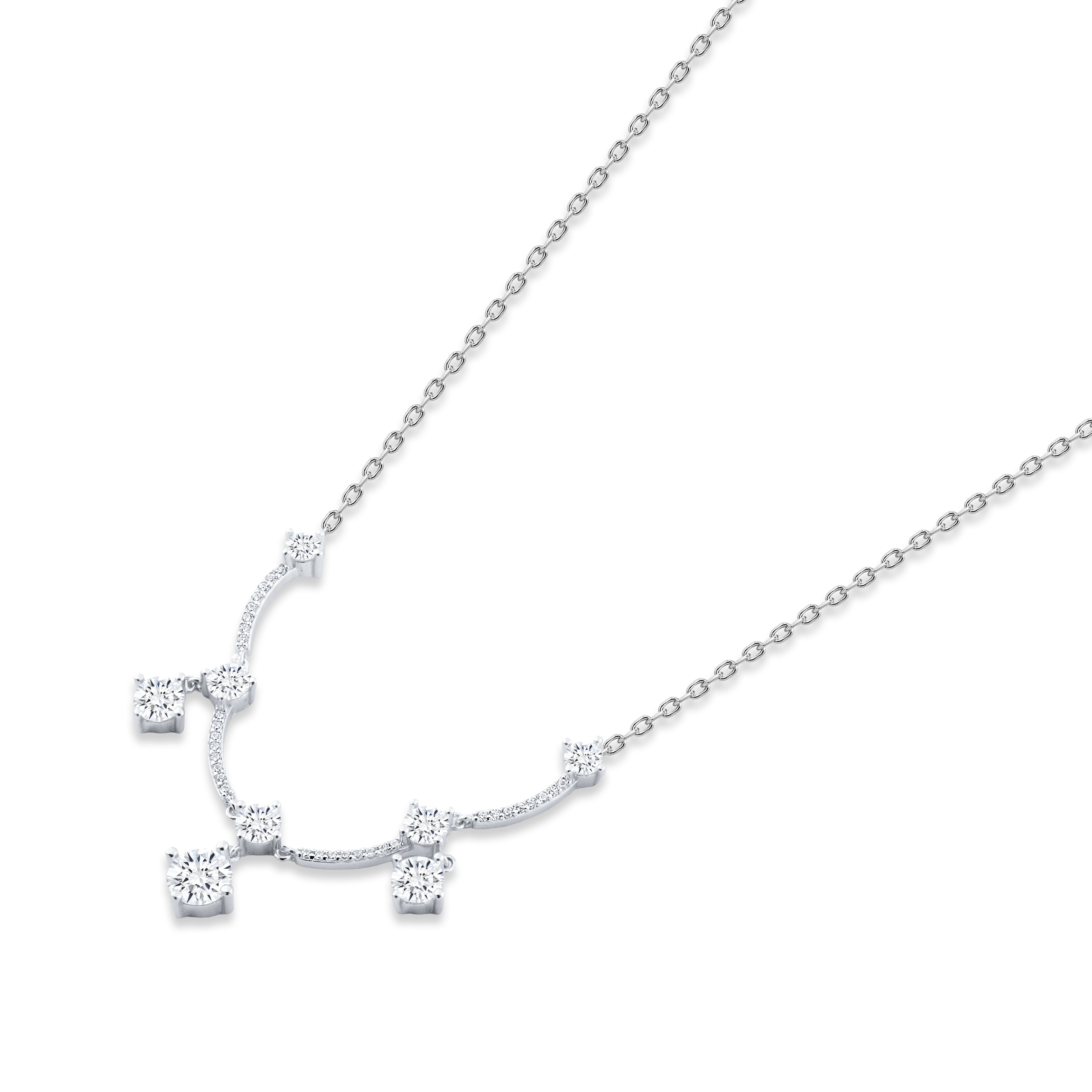 عقد فضة بتصميم أنيق بفصوص براقة عيار 925