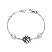 Bracelet with the Word "Mawadda" and Pearls – 925 Silver