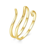 خاتم متعدد الطبقات فضة عيار 925 - مطلي ذهب