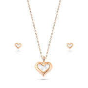 925 sterling silver shell heart set