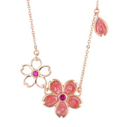 925 sterling silver necklace featuring a pink flower design