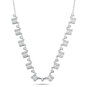 925 Silver Necklace with Rectangular Stones