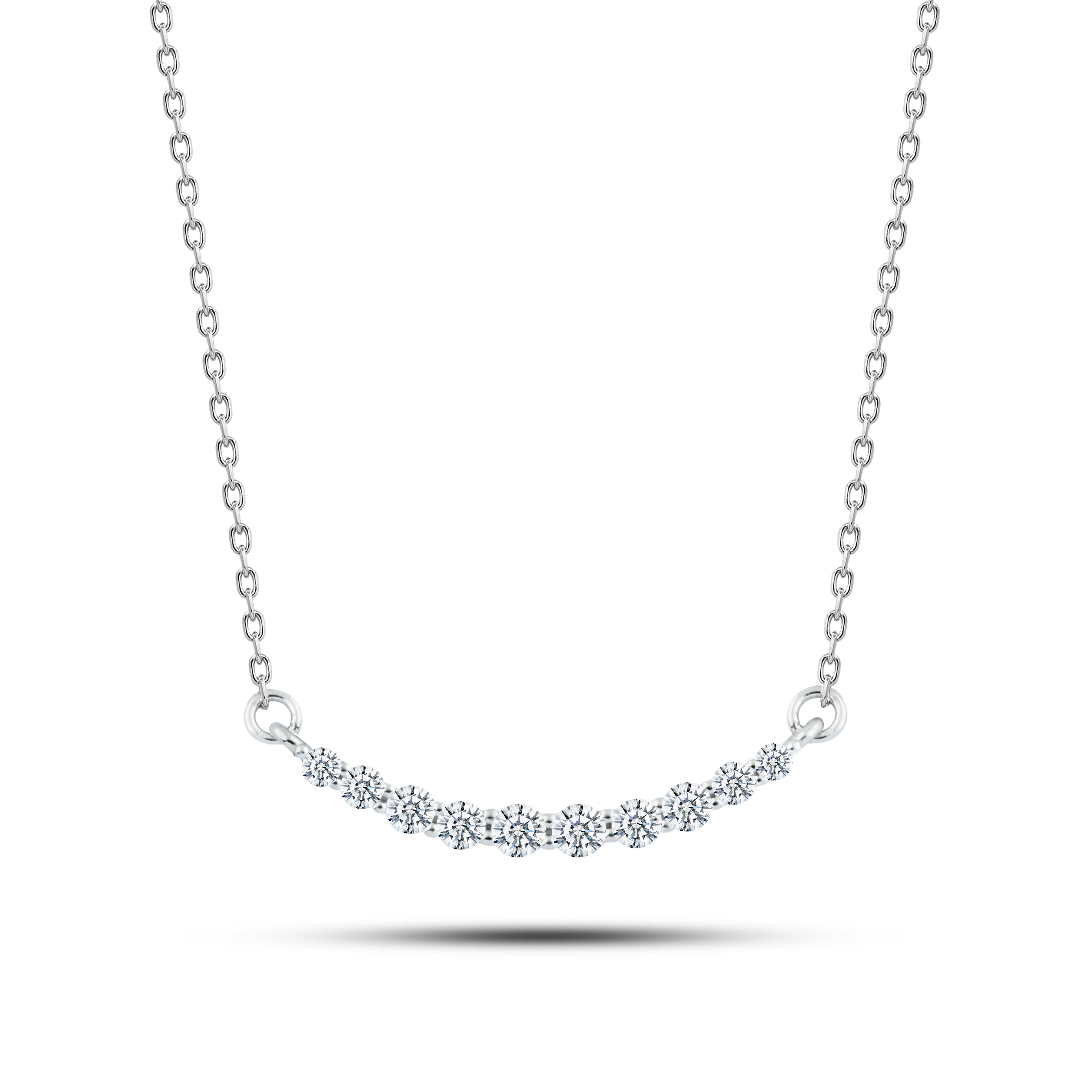 عقد "نصف دائرة مرصعة بفصوص براقة" فضة عيار 925