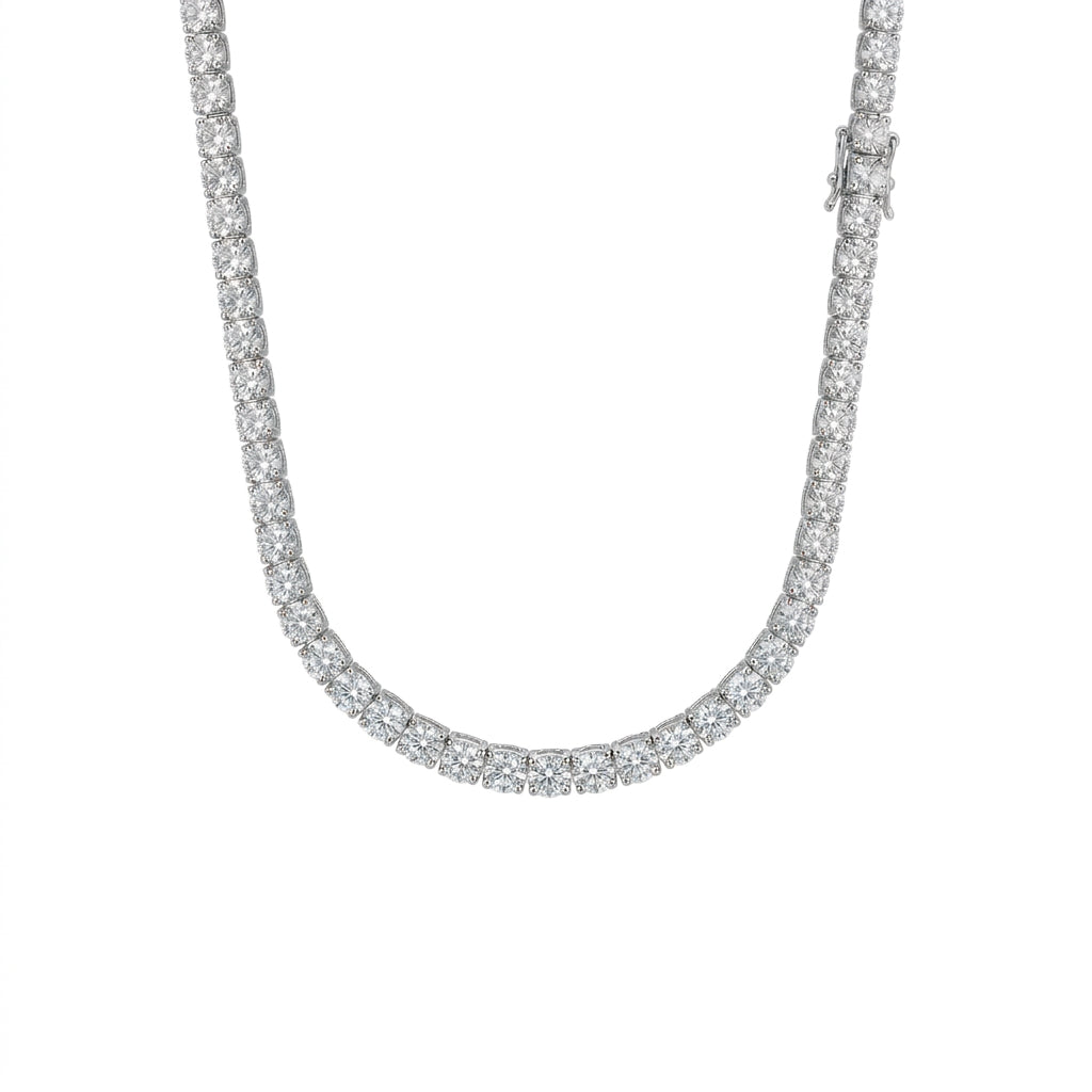 Classic 3.5mm Zircon Tennis Necklace - 925 Silver