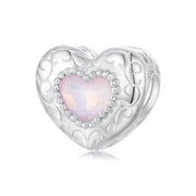 Pink Heart 925 Silver Charm