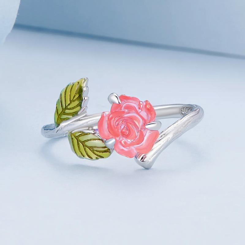 BSR472-PKE - 925 Sterling Silver Crystal Flower Ring – Fathy