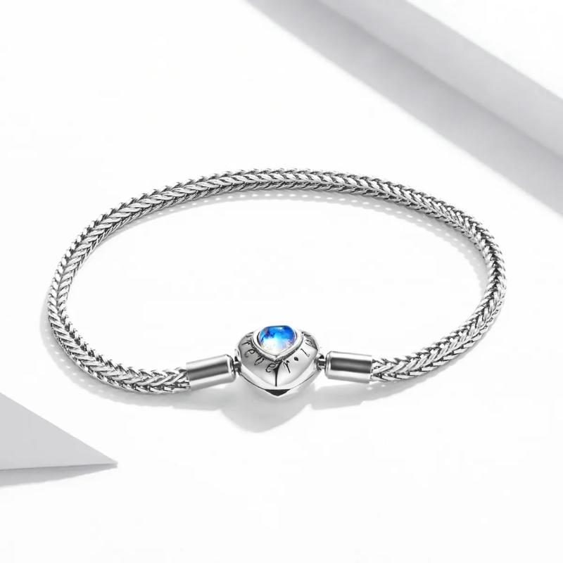 (Forever Love) Heart 925 Silver Bracelet