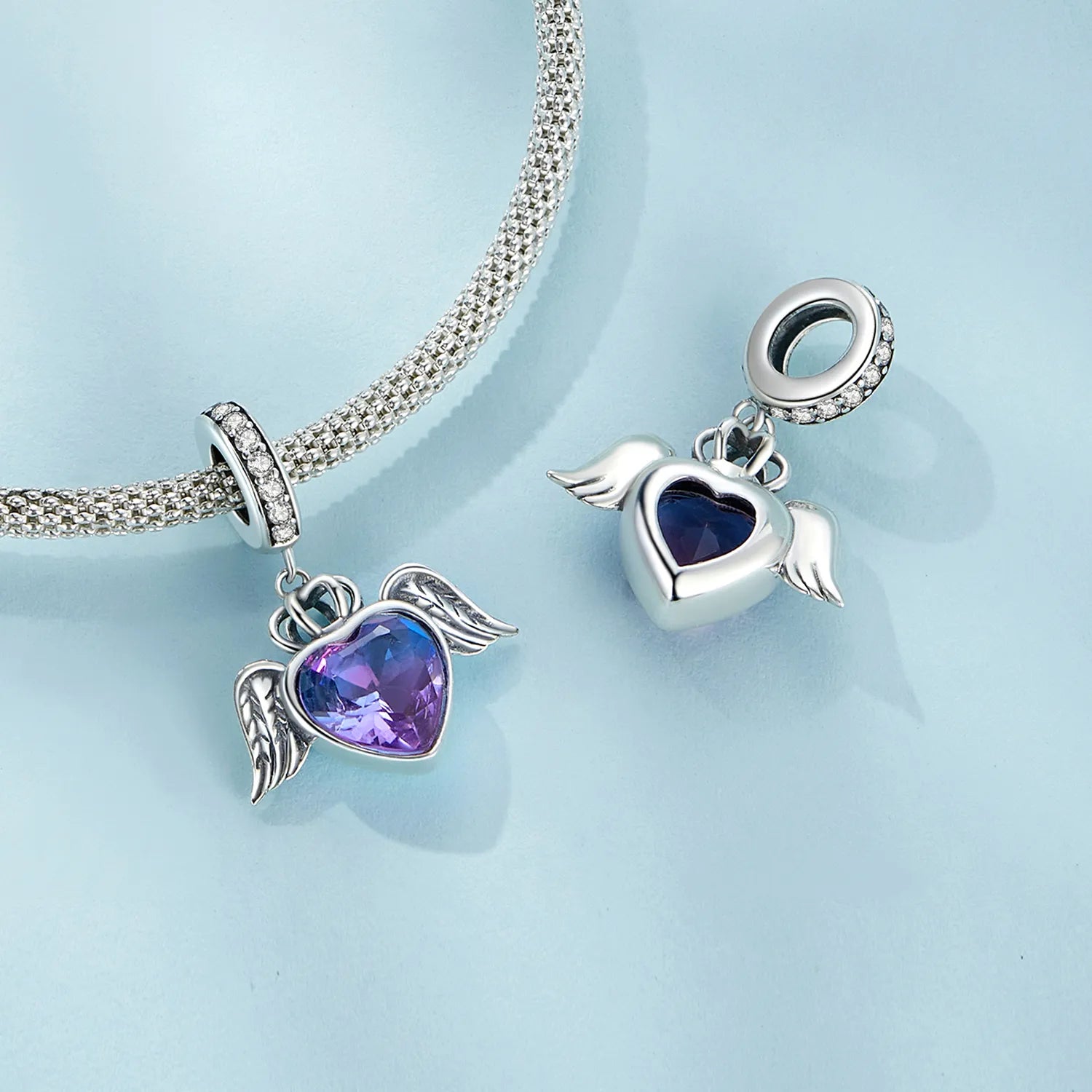 Winged Heart 925 Silver Charm