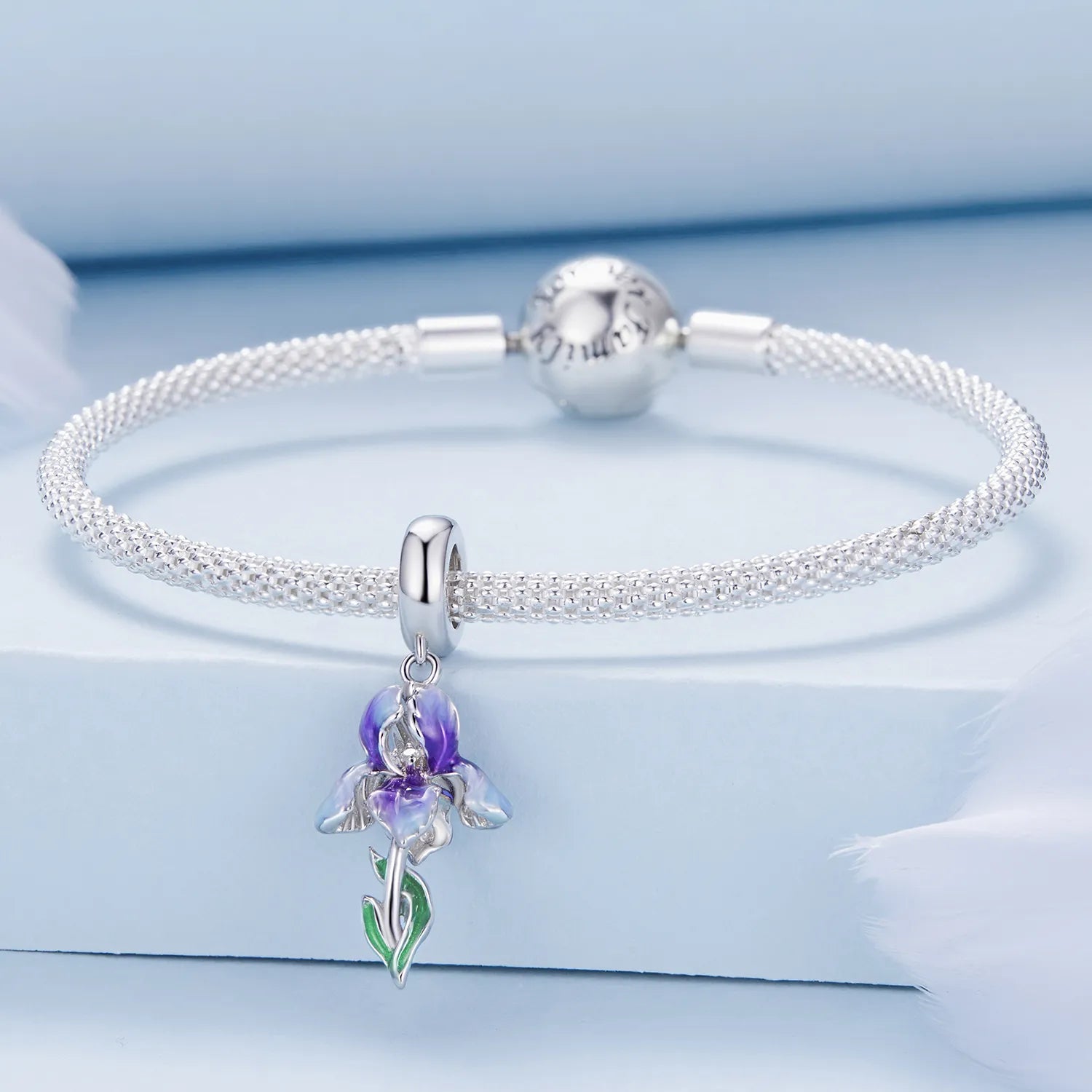 Flower pendant charm - 925 sterling silver