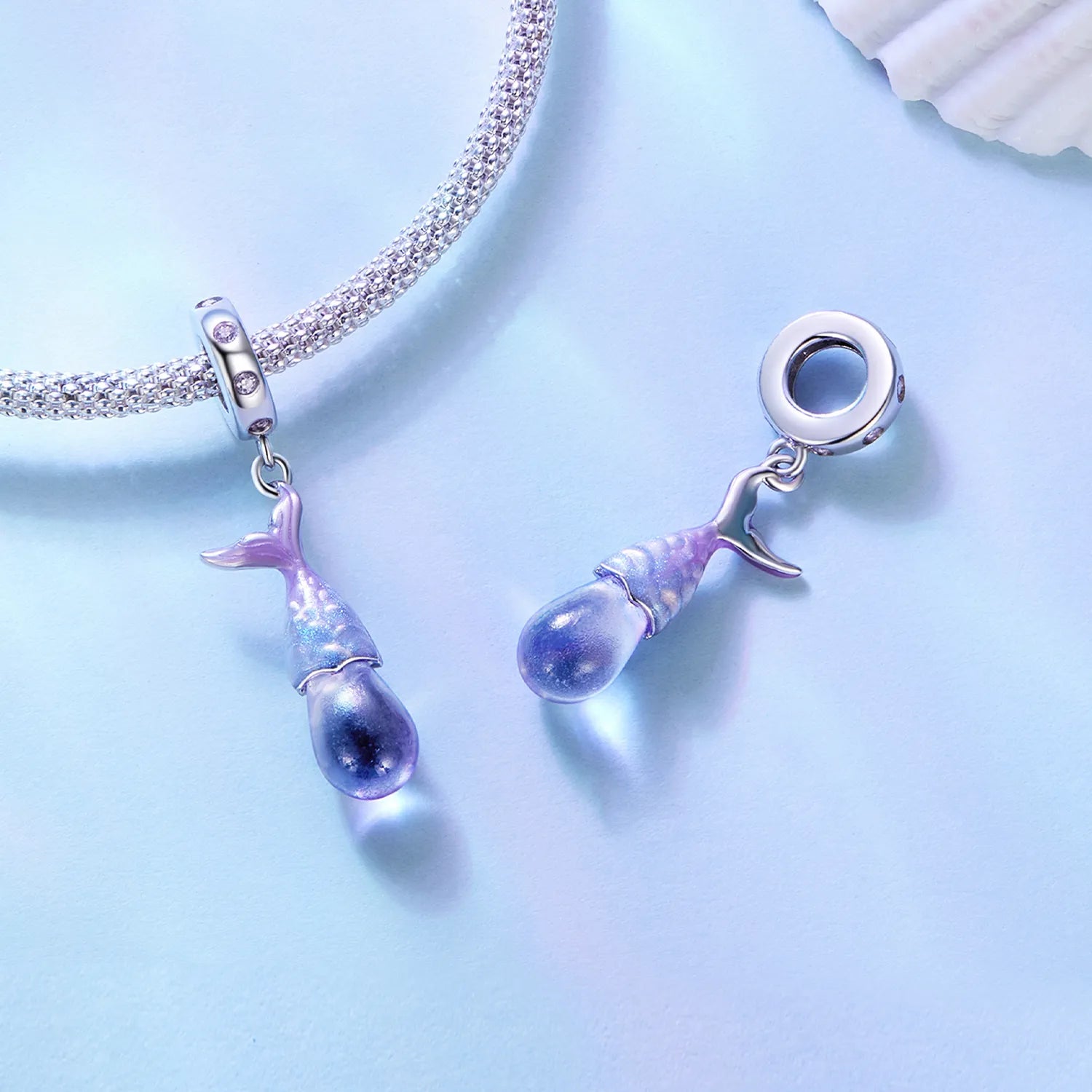 دلاية فضة عيار 925 ذيل حورية البحر متدلي