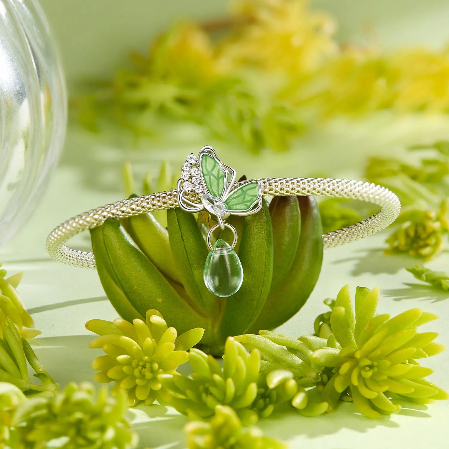 دلاية فراشة أنيقة فضة 925 بتصميم طبيعي