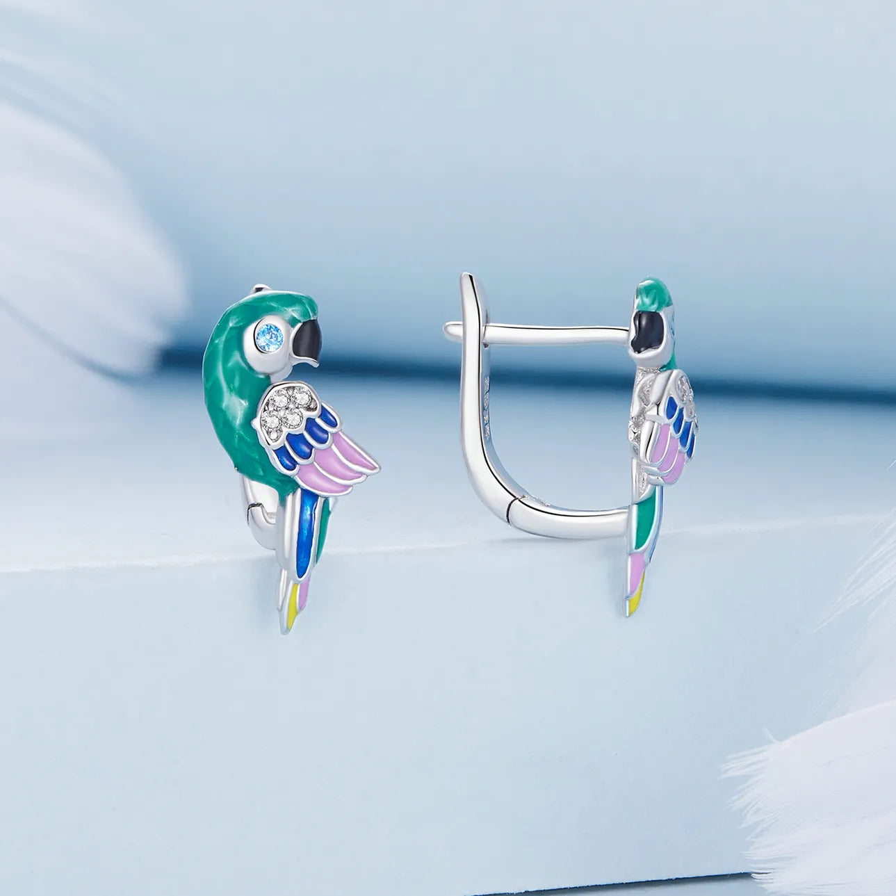 Colorful Parrot 925 Silver Earring