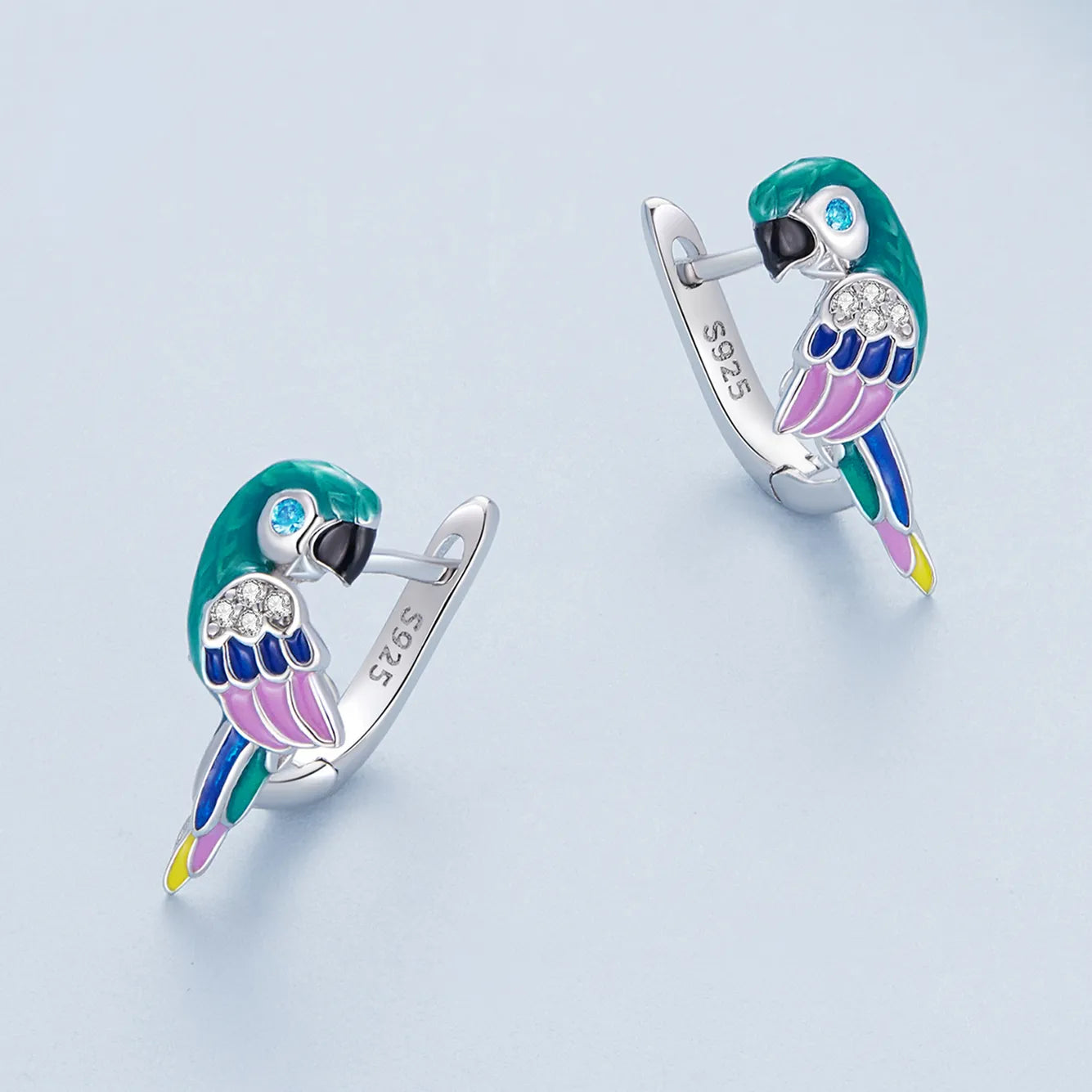 Colorful Parrot 925 Silver Earring