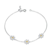 Flowers 925 Silver Bracelet