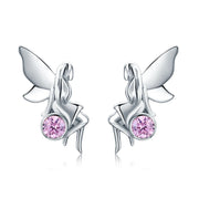 “Girl with Delicate Wings” 925 Silver Earrings