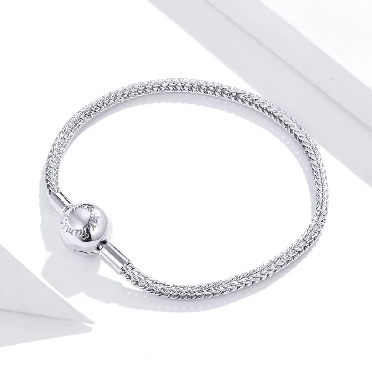 Charm Bracelet Engraved with "Love Forever" 925 Sterling Silver